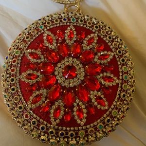 Red Jewelry round clutch
